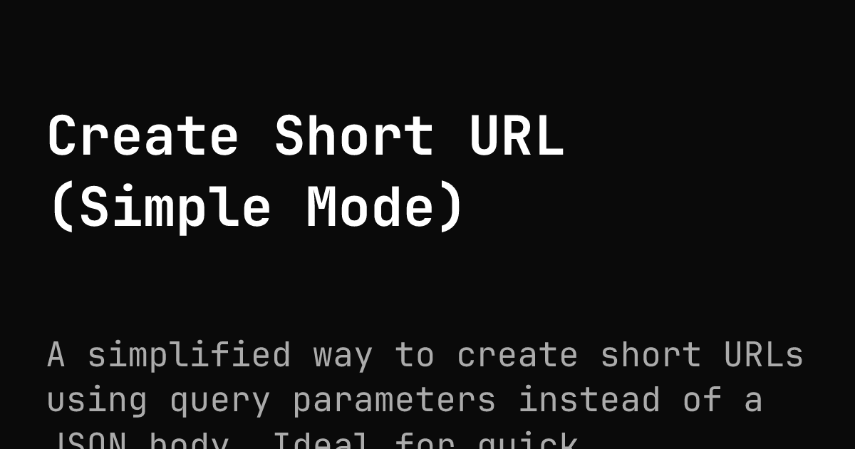 Create Short URL (Simple Mode) | S.EE Docs