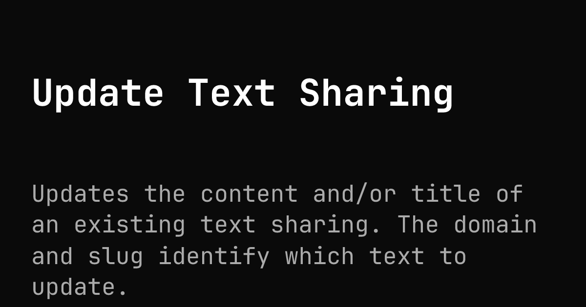 Existing Text Update Text Sharing | S.EE Docs